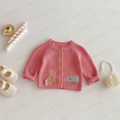 Baby Kleinkind Tier Strickjacke​​ - Rosa - 2-3J - image 5