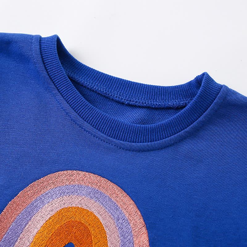 Zweiteiliges Set für Kleinkind : Blau Regenbogen -Peplum- Spitze und Gamaschen - image 3