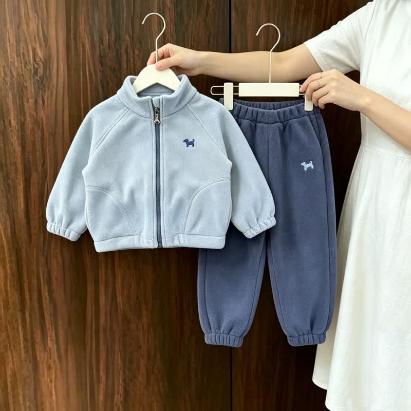 2-teiliges Set aus Vlies und Hose mit Gestickt Welpenmotiv für Kleinkind - image 5