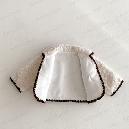 Baby Sherpa-Jacke mit kontrastfarbenem Kragen und Sherpa-Fleece - image 10