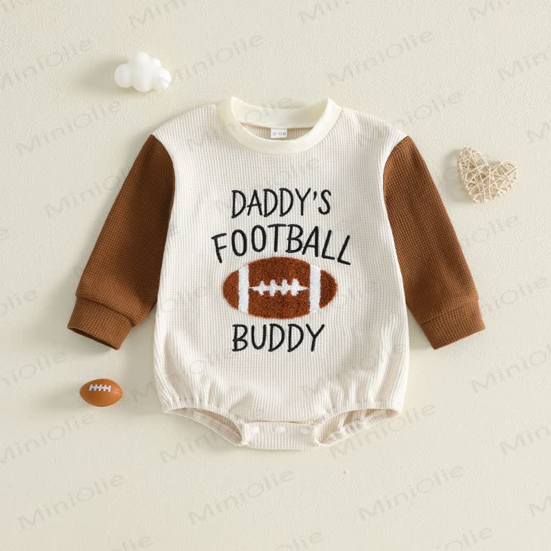 DADDY'S FOOTBALL BUDDY Baby Raglan- Bodysuit mit Grafik - Braun - 12-18M - image 1
