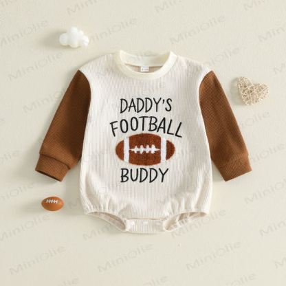 DADDY'S FOOTBALL BUDDY Baby Raglan- Bodysuit mit Grafik - Braun - 12-18M - image 1