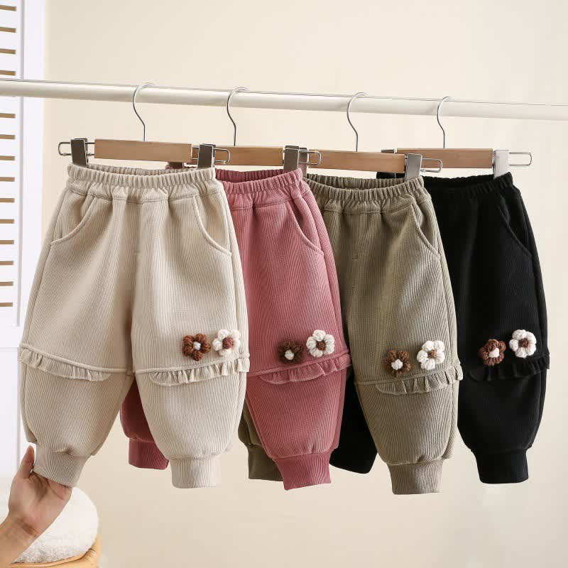 Vlies Jogginghose mit Blume für Kleinkind - image 1