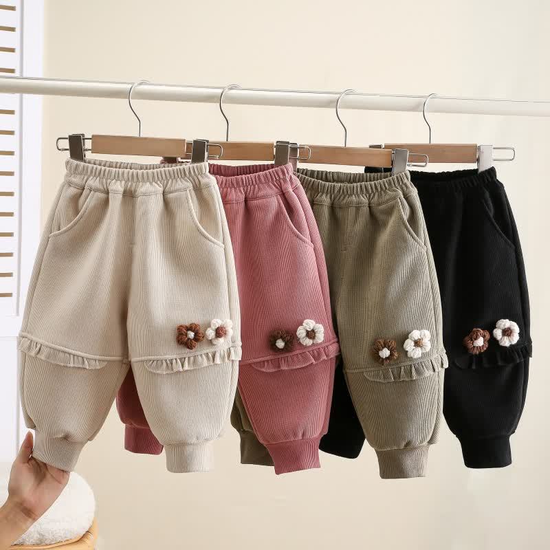 Vlies Jogginghose mit Blume für Kleinkind - image 1