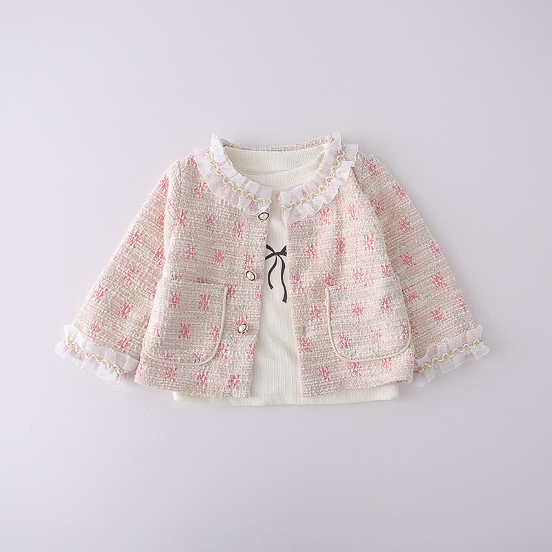 3-teiliges Set aus Tweed- Strickjacke und Denim für Baby und Babys (Mädchen) - image 6