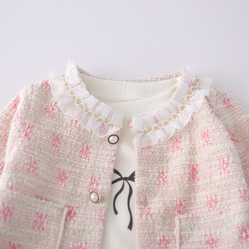 3-teiliges Set aus Tweed- Strickjacke und Denim für Baby und Babys (Mädchen) - image 7