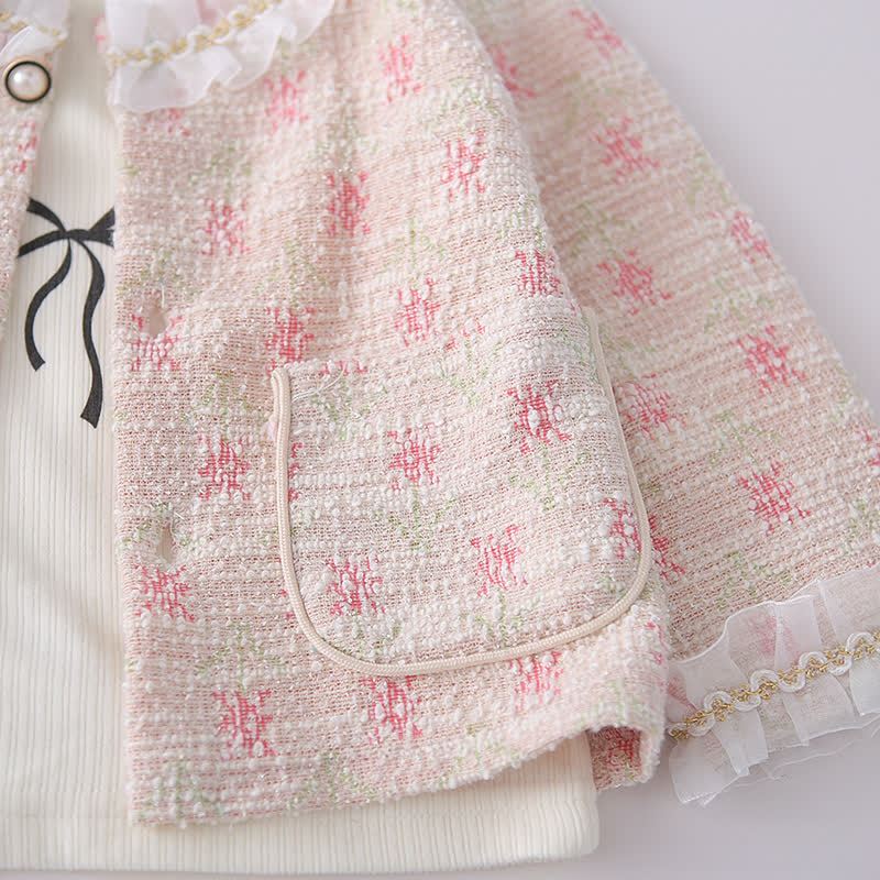 3-teiliges Set aus Tweed- Strickjacke und Denim für Baby und Babys (Mädchen) - image 8