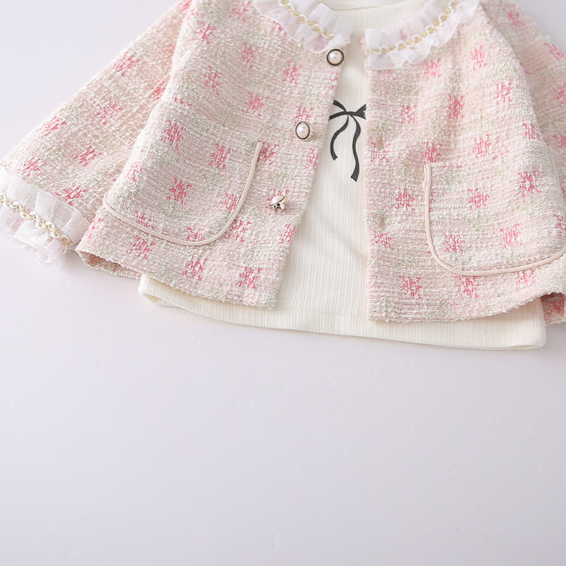 3-teiliges Set aus Tweed- Strickjacke und Denim für Baby und Babys (Mädchen) - image 9