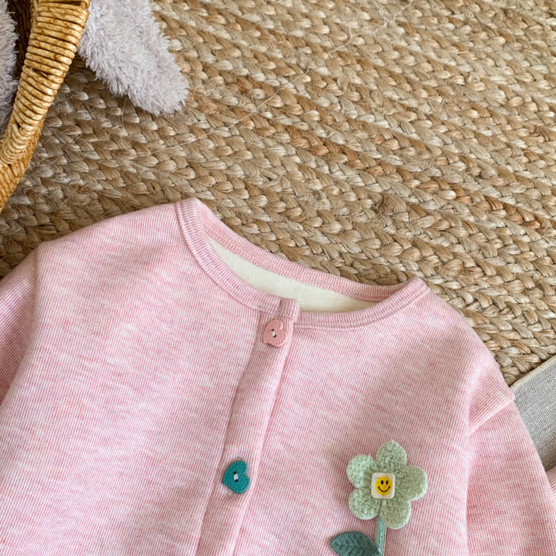 Zweiteiliges Set aus Strickjacke und Hose aus Vlies für Kleinkind - image 5