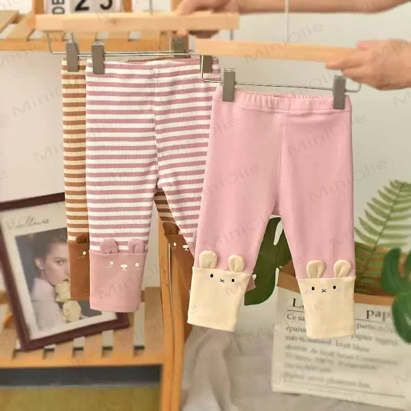 Gerippt Gamaschen mit Hase für Baby und Kleinkind - image 1