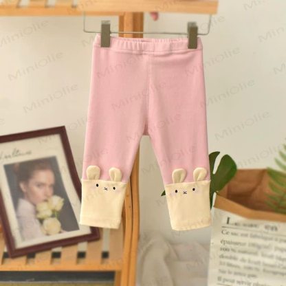 Gerippt Gamaschen mit Hase für Baby und Kleinkind - Rosa - 4-5J - image 2