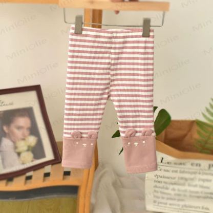 Gerippt Gamaschen mit Hase für Baby und Kleinkind - Rosa Streifen - 4-5J - image 5