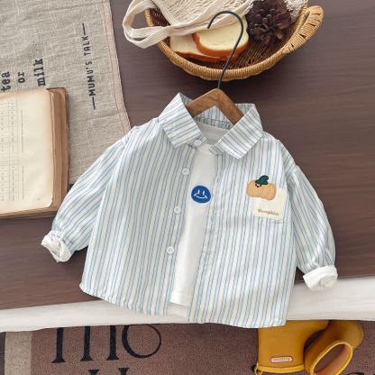 Baby Kleinkind Junge Hemd mit Pflanze und Tasche - Blau - 4-5J - image 3