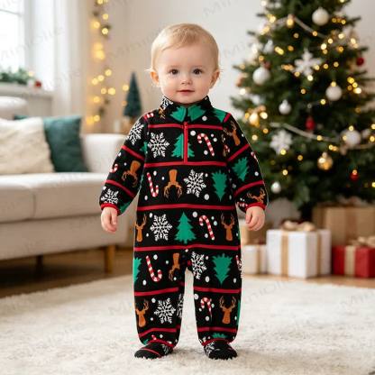 Baby Weihnachten Vlies Strampler mit halbem Reißverschluss - image 6