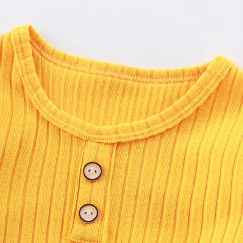 Zweiteiliges Set aus Einfarbig Henley-Strickpullover für Kleinkind - image 8
