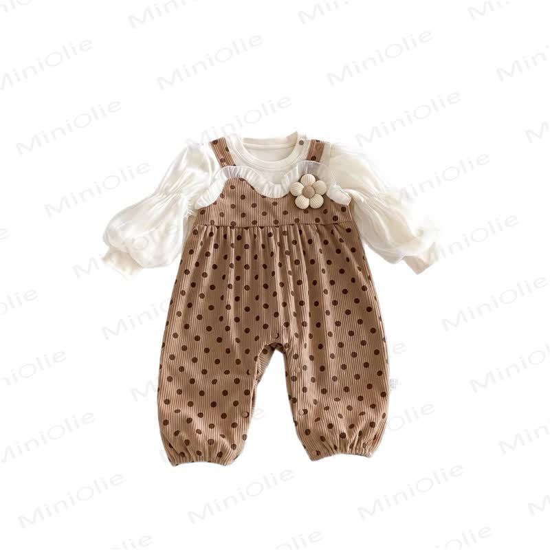Baby Strampler mit Punktmuster und künstlichen Blume (2- Strampler) - image 11