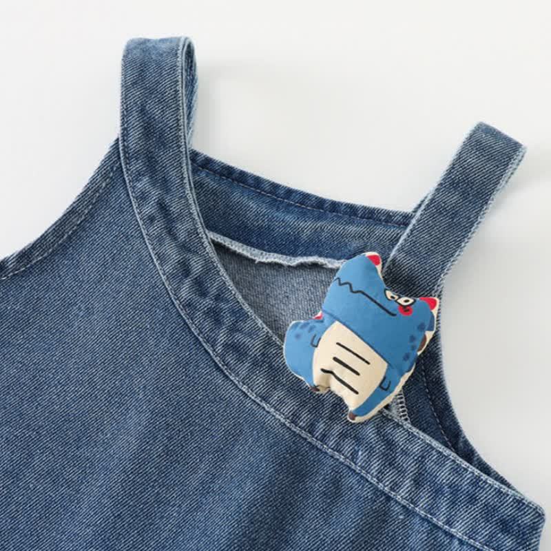 Zweiteiliges Set aus Blau Streifen T-Stück und Denim Overalls für Baby und Kleinkind - image 6