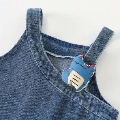 Zweiteiliges Set aus Blau Streifen T-Stück und Denim Overalls für Baby und Kleinkind - image 6