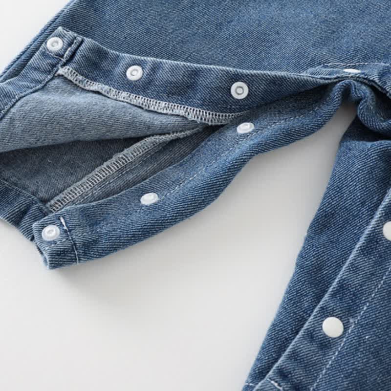 Zweiteiliges Set aus Blau Streifen T-Stück und Denim Overalls für Baby und Kleinkind - image 8