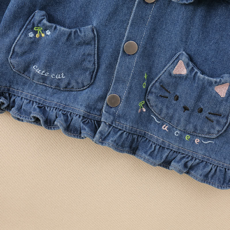 Jeansjacke mit Rüschenkragen, Katzen - Tasche für Baby und Kleinkind - image 4