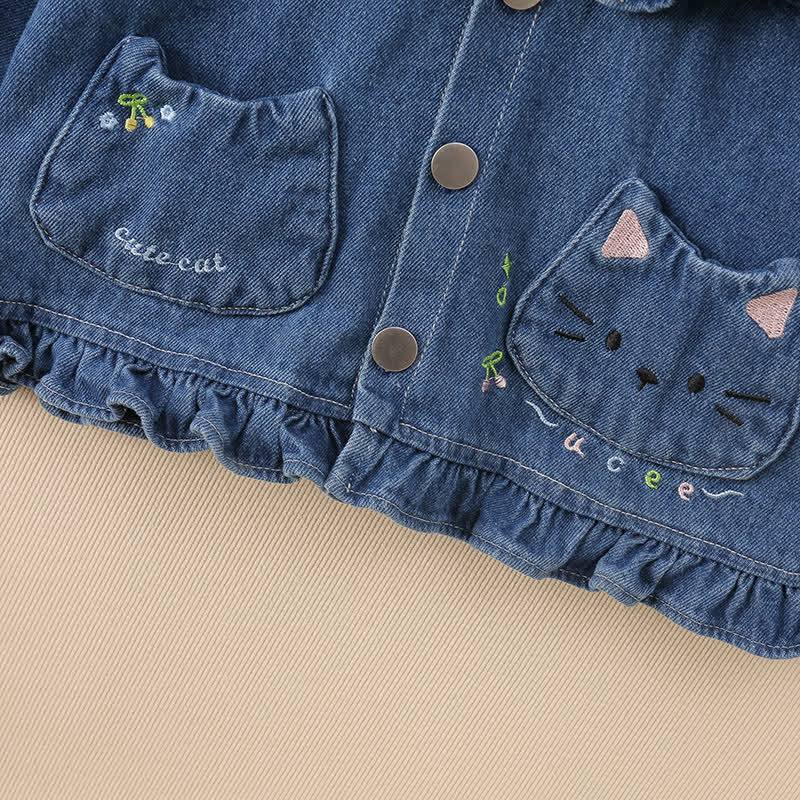 Jeansjacke mit Rüschenkragen, Katzen - Tasche für Baby und Kleinkind - image 4
