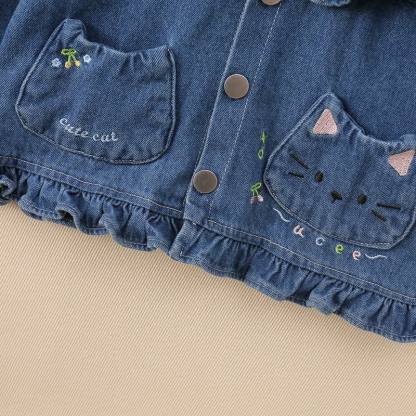 Jeansjacke mit Rüschenkragen, Katzen - Tasche für Baby und Kleinkind - image 4