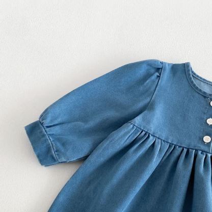 Baby Kleinkind Schmetterling, Denim, Lace und langen Kleid - image 5