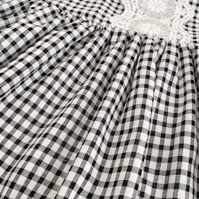 2-teiliges Set für Baby : Weißes Spitze und Gingham Kleid - image 8