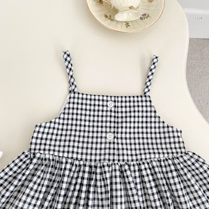 2-teiliges Set für Baby : Weißes Spitze und Gingham Kleid - image 9