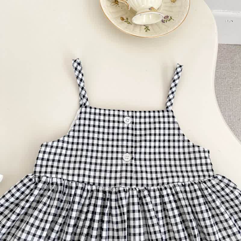 2-teiliges Set für Baby : Weißes Spitze und Gingham Kleid - image 9