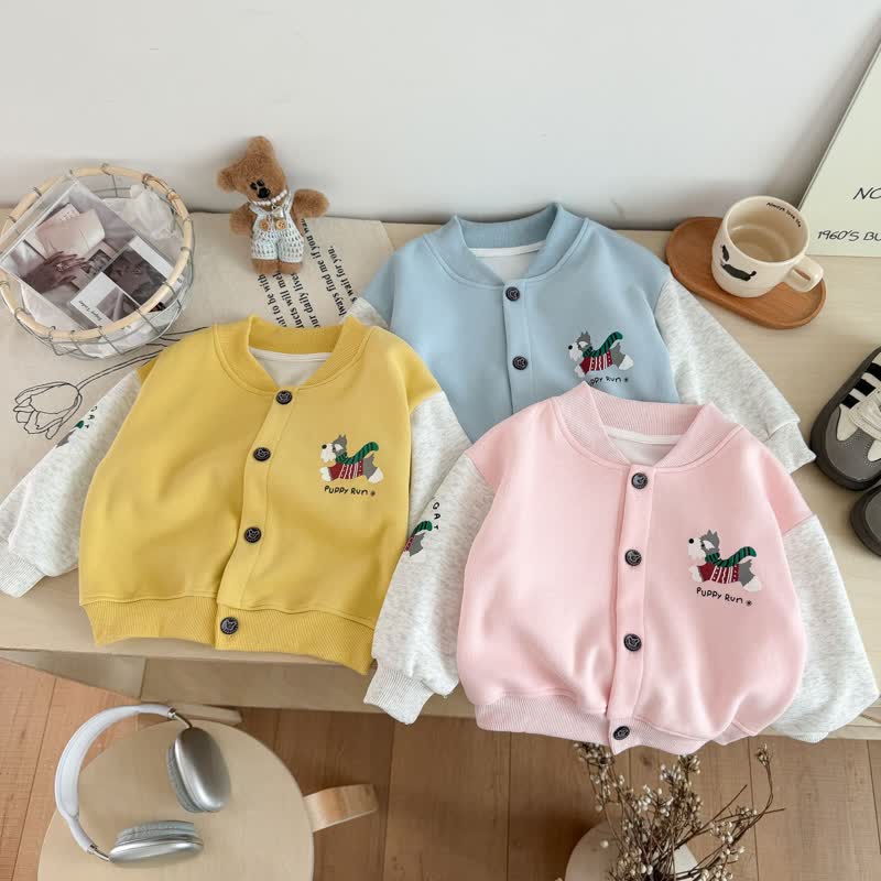 PUPPY RUN Kleinkind Jacke mit Farbblock-Druckknöpfen vorne - image 1