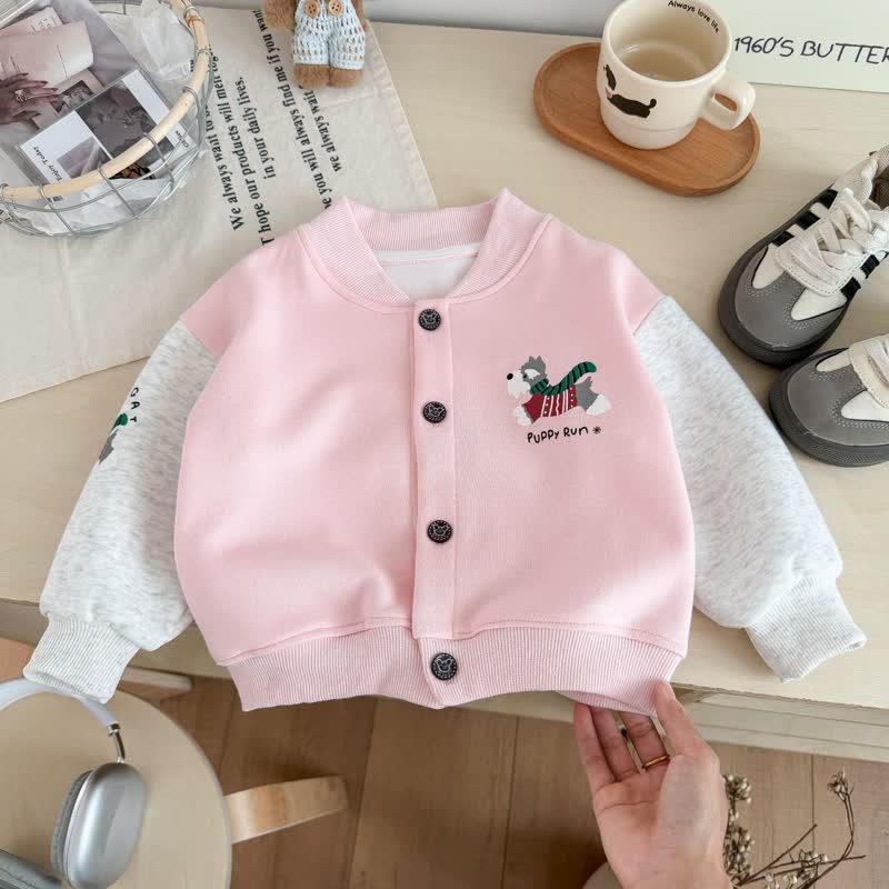 PUPPY RUN Kleinkind Jacke mit Farbblock-Druckknöpfen vorne - Rosa - 10-11J - image 4