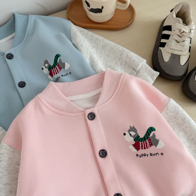 PUPPY RUN Kleinkind Jacke mit Farbblock-Druckknöpfen vorne - image 5