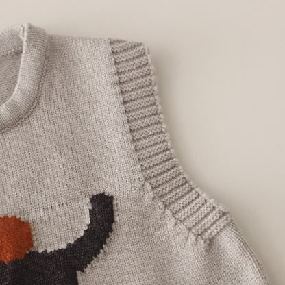 Kleinkind Stricken mit Katzen- und Apfelmotiv, lässiges 3-teiliges Set - image 6