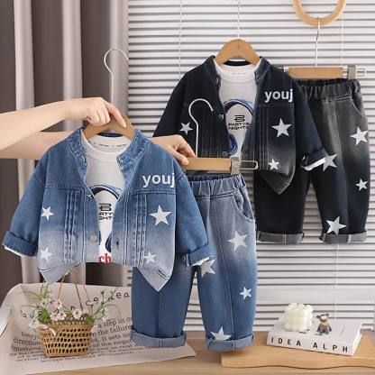 3-teiliges Set aus Denim mit Sternenmuster für Kleinkind - image 1