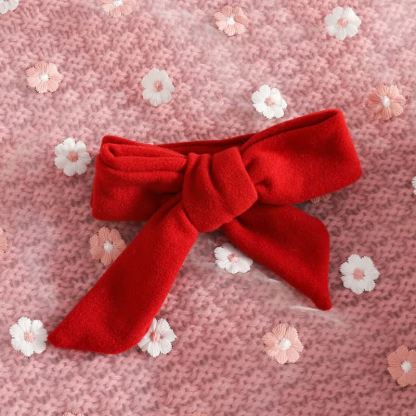 Roter Baby - Strampler mit Schleife , passend zum Stirnband - image 8