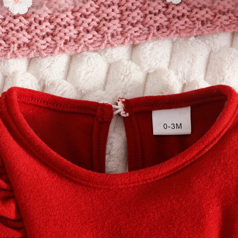 Roter Baby - Strampler mit Schleife , passend zum Stirnband - image 3