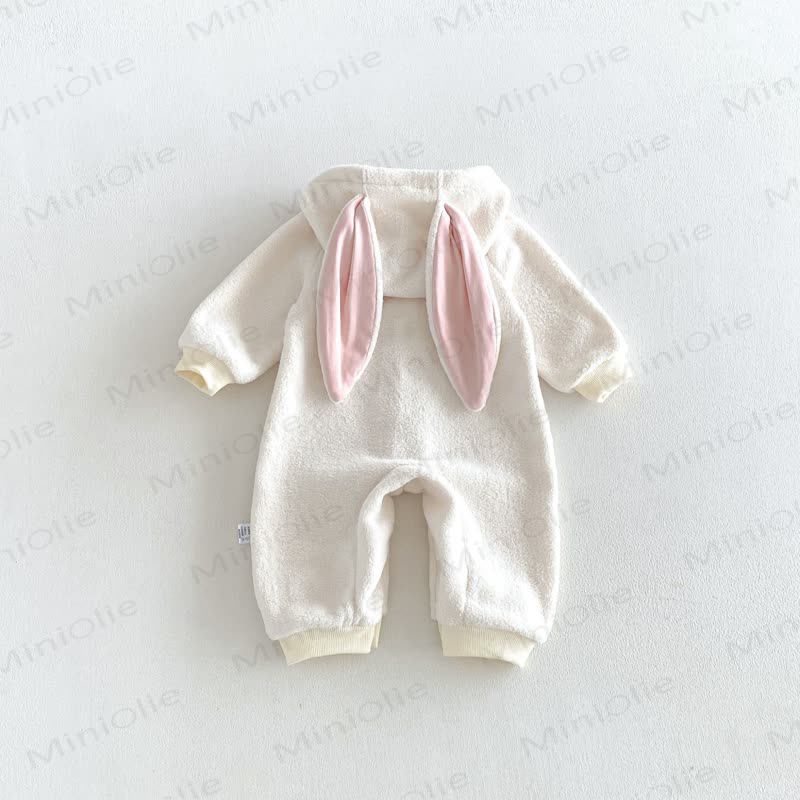 Baby Sherpa- Hase mit Hasenohren, Kapuze und Strampler vorne - image 9