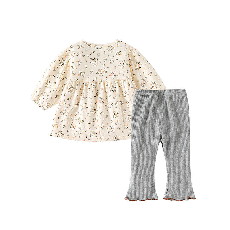 2-teiliges Set für Baby und Kleinkind , braunes Blumen Spitze und Gamaschen - image 2