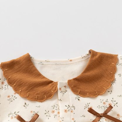 2-teiliges Set für Baby und Kleinkind , braunes Blumen Spitze und Gamaschen - image 3