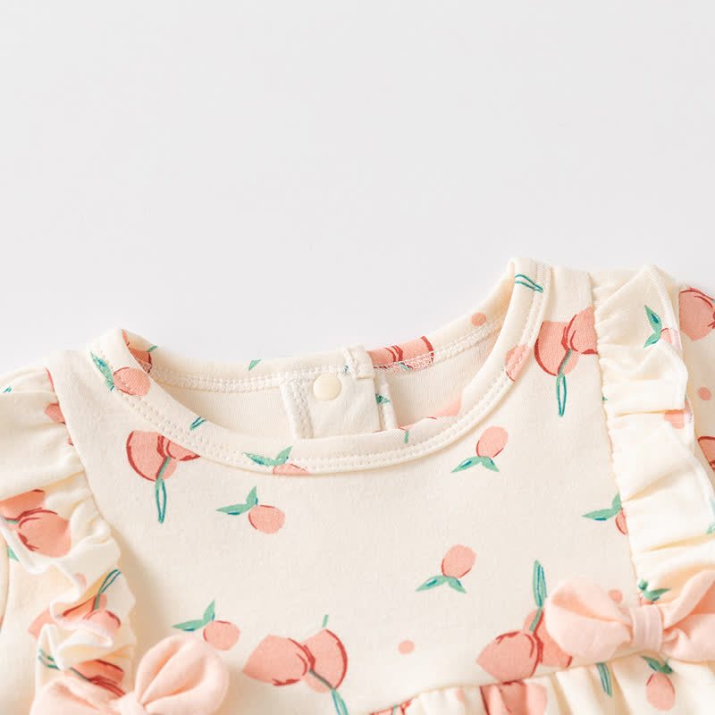Zweiteiliges Set für Baby und Kleinkind , Mädchen, Aprikose Blume , Spitze und Hose - image 3