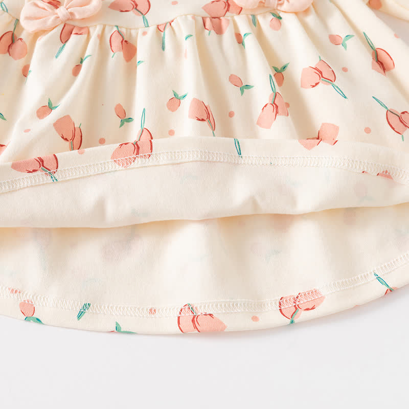 Zweiteiliges Set für Baby und Kleinkind , Mädchen, Aprikose Blume , Spitze und Hose - image 4