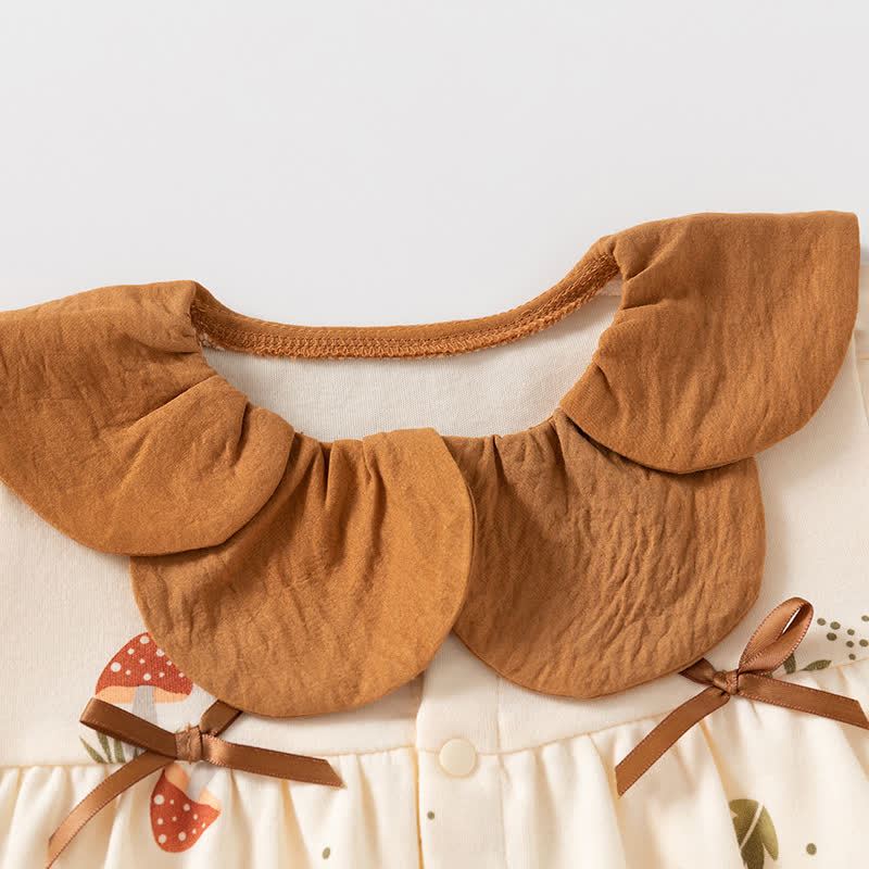 2-teiliges Set für Baby und Kleinkind , braun, mit Pilz- und Blumen - image 3