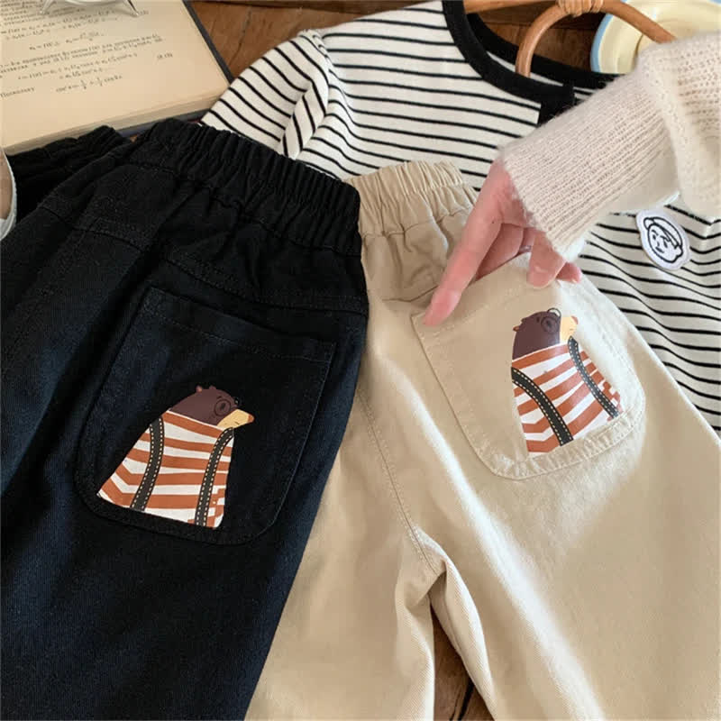Hose mit Taschen für Kleinkinder ( Kleinkind ) mit Cartoon- Tier - image 5