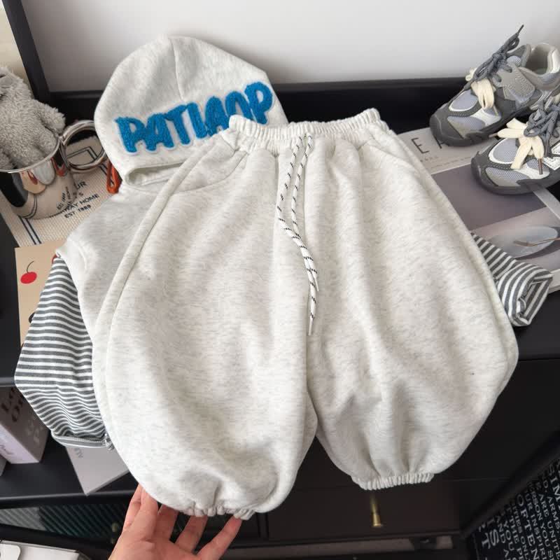 3-teiliges Set aus grauem Hoodie und Jogginghose mit Tiermotiven für Kleinkind - image 6