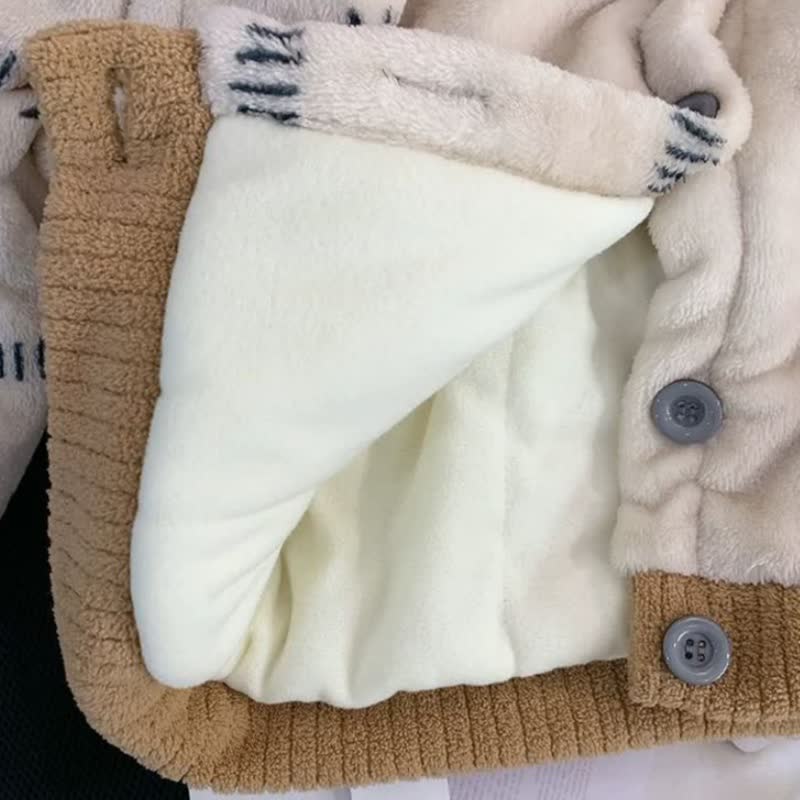 Kleinkind 2-teiliges Loungewear Set mit Tiermuster - Plüschjacke und Hose für Tier - image 10