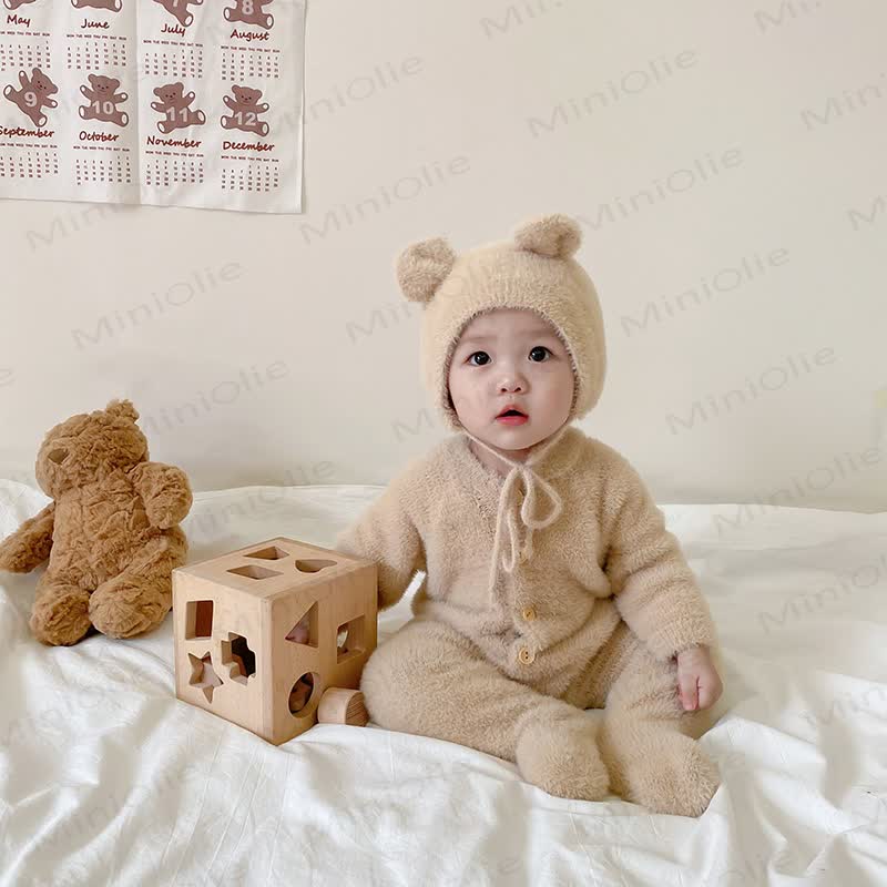 Baby Vlies - Bär mit Bärenohren und Hut - image 8