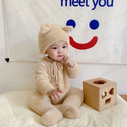 Baby Vlies - Bär mit Bärenohren und Hut - image 9