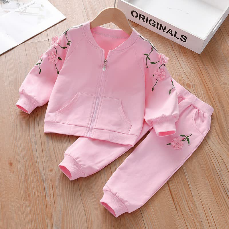 Gemütliches zweiteiliges Set mit Gestickt für Kleinkind - Rosa - 8-9J - image 3