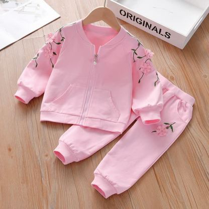 Gemütliches zweiteiliges Set mit Gestickt für Kleinkind - Rosa - 8-9J - image 3
